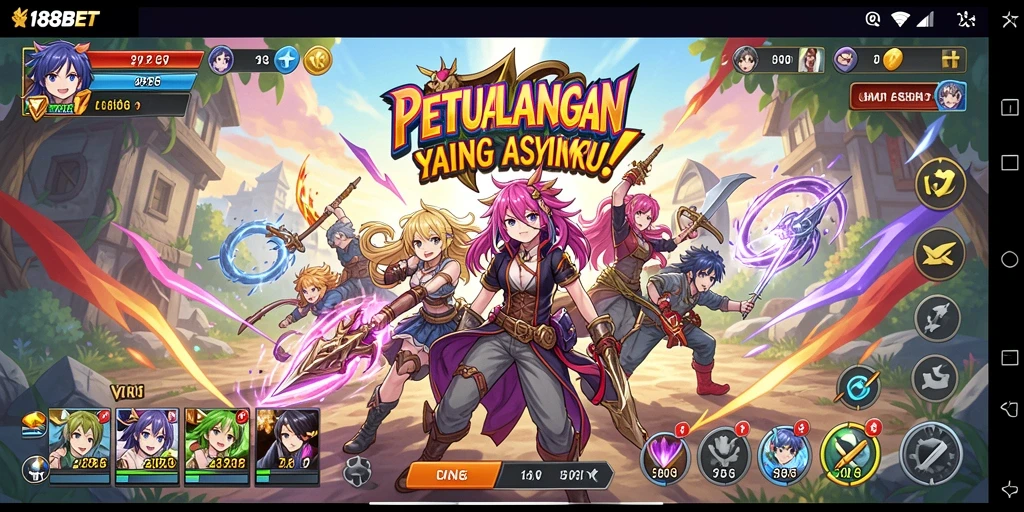 Tampilan gameplay yang penuh warna dan karakter Anime ikonik di 188BET.