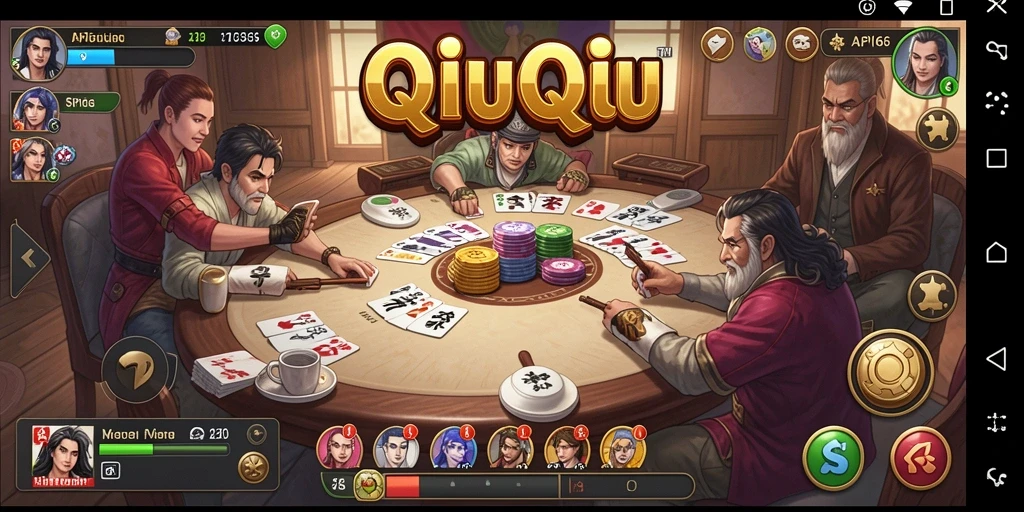 Tangkapan layar gameplay API66 yang menampilkan momen menegangkan dalam permainan QiuQiu.