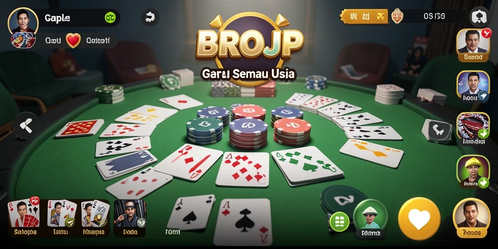 Tampilan gameplay Gaple yang seru dan menarik di BROJP.