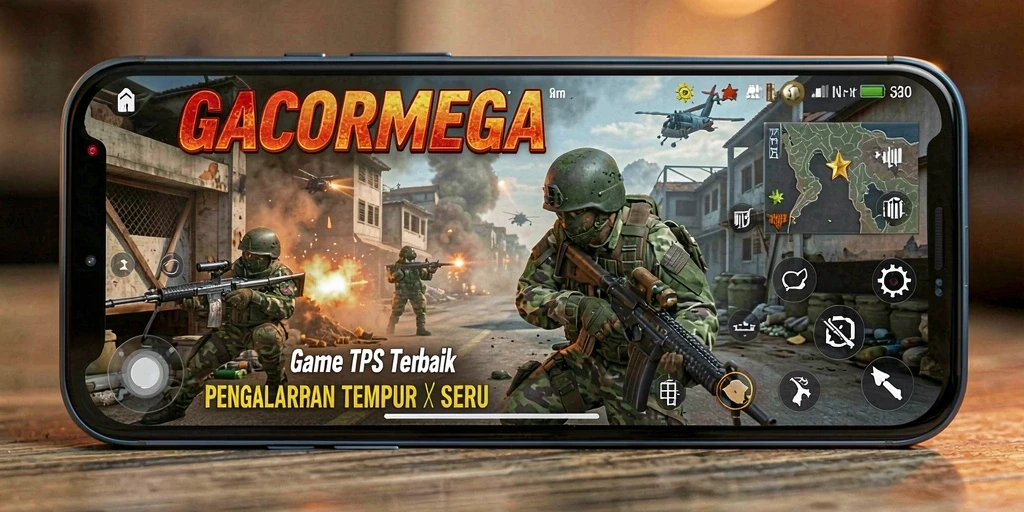 Tangkapan layar dari gameplay seru GACORMEGA yang menampilkan aksi tempur TPS.