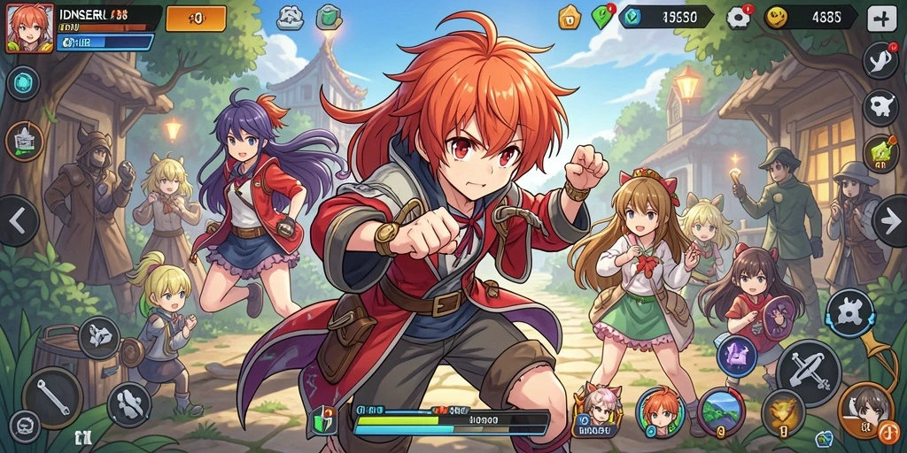 Tampilan screenshot IDNSERU menampilkan karakter anime dalam pertempuran yang seru.