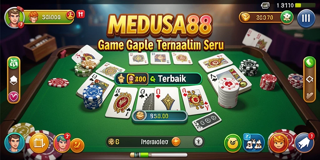 Tampilan menarik dari gameplay Gaple di MEDUSA88 dengan sistem yang seru.