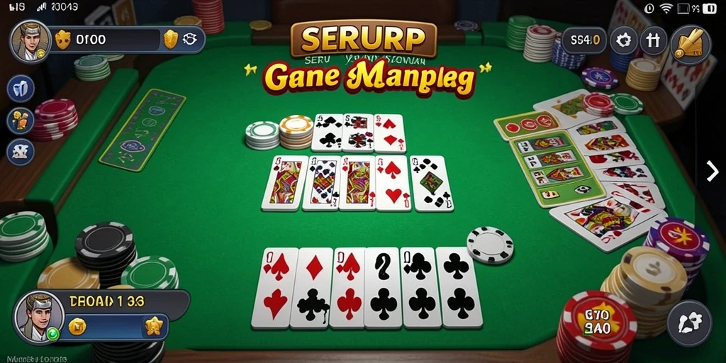 Tampilan gameplay Gaple yang seru dan interaktif dalam SERURP.